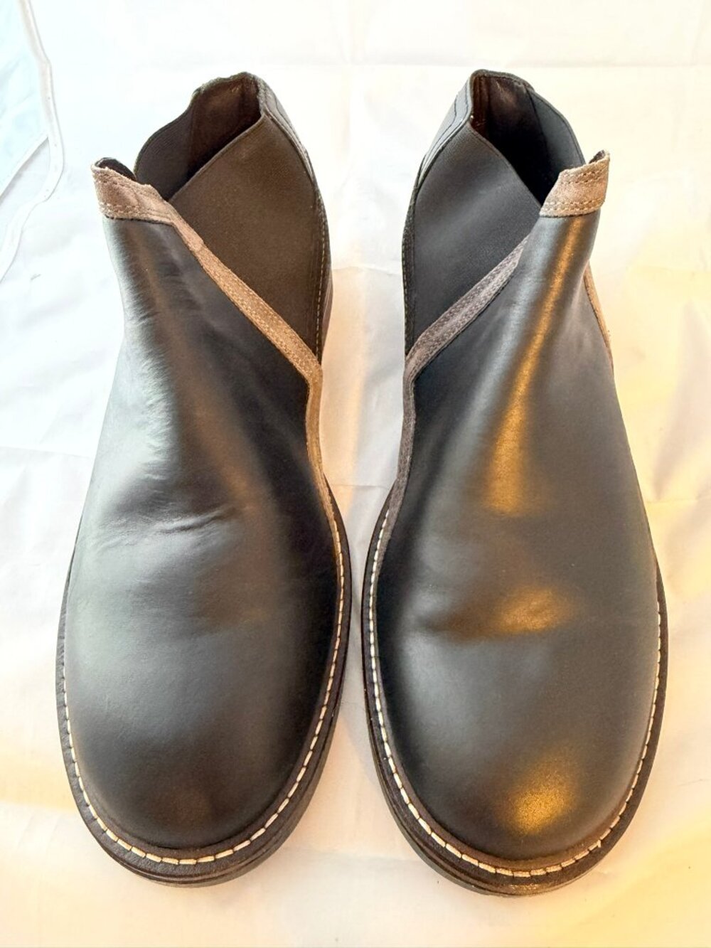 Naot  Business Boot, Black Leather/Grey Suede  Women Size 42 (11- 11.5 US)  NIB - Picture 2 of 7